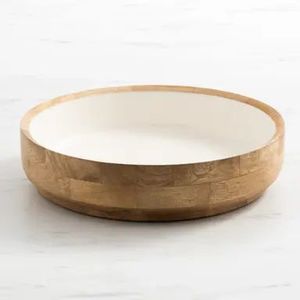 Saladiers en bois imprimés émaillés pour fêtes, mariages, restaurants et hôtels – Bols de service pour aliments secs - Product Image 4