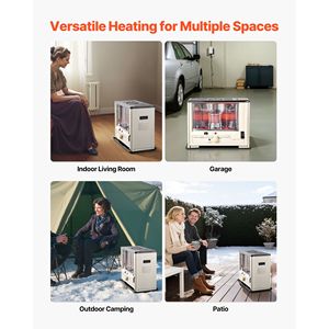 Stufa a Cherosene Portatile 10000 BTU per Interni ed Esterni con Spegnimento Automatico, Fiamma Regolabile e Protezione Antiribaltamento per Uso in Garage, Alimentata a Gas - Product Image 6
