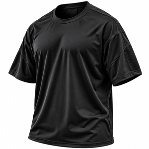 T-shirt décontracté personnalisé pour homme, coupe oversize, 100 % coton épais, anti-plis, col rond tricoté, épaules tombantes, coupe ample - Product Image 5
