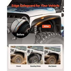 Set di Parafanghi Anteriori in Acciaio per Jeep JK/JKU 2/4 Porte 2007-2018, Compatibili con Illuminazione LED, per Fuoristrada - Product Image 3