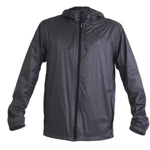 Veste de pluie pour homme, coupe-vent, imperméable, légère, pliable, décontractée, résistante au vent et à l'eau, gris anthracite, noir - Product Image 2