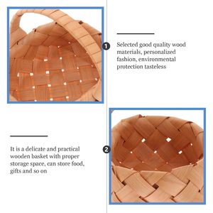 Panier en bois tressé pour fleurs, décoration murale rustique, conteneur de rangement - Product Image 6