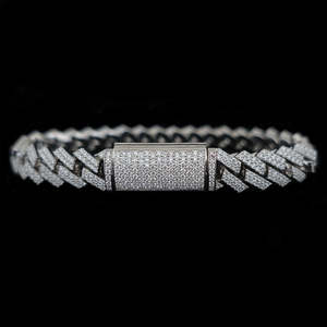 Pulsera de Eslabones Cubanos de 10 mm, Chapada en Oro de 14k, Estilo Hip Hop, Joyería de Moissanita de Primera Calidad, Precio Bajo al por Mayor para Hombre - Product Image 4