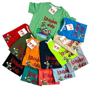 Vente en gros d'ensemble de vêtements pour enfants personnalisés col rond pantalon de t-shirt 100% coton tricoté à la mode imprimé design tenue décontractée pour bébés garçons - Product Image 2