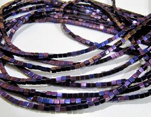 Cuentas de hematita mística morada arcoíris en forma de cubo, 2 mm, hebra de 16 pulgadas - Product Image 4
