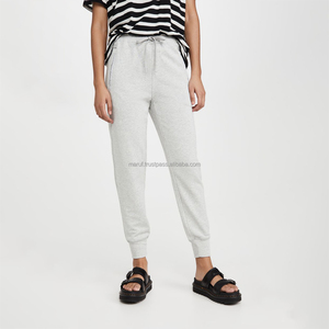 Venta al por mayor OEM invierno plano 100% algodón alta cintura cordón pantalones de chándal Color blanco jaspeado MSWJW26 pedido personalizado aceptado mujeres - Product Image 1