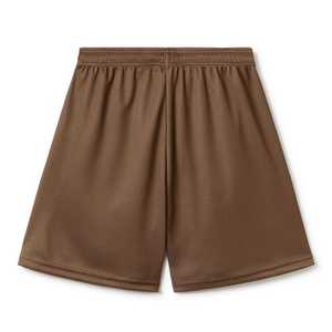 Shorts en maille 100 % polyester écologique marron foncé de qualité supérieure pour hommes, double couche, entrejambe de 7 pouces, respirant et à séchage rapide - Product Image 2
