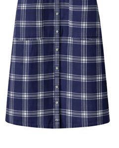 Vestido Camisero Largo a Cuadros Azul Marino Personalizado para Mujer, con Botones, Estampado a Cuadros, Casual, Midi, Mangas Largas, Venta al Por Mayor - Product Image 6