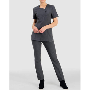 Camisa Túnica Personalizada Unisex de Poliéster y Algodón Transpirable para Salón y Spa, Uniforme de Recepcionista de Hotel, Uniformes Estéticos - Product Image 1