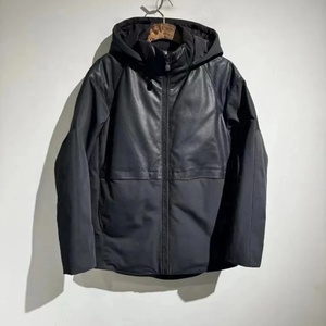 Veste matelassée à capuche pour homme, 100% polyester, écologique, respirante, style motard, coupe-vent, fermeture éclair, coupe ajustée, vêtements d'hiver - Product Image 3