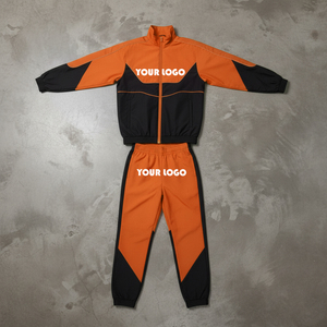 Hot Selling Custom Men's Hooded Printed Tracksuits 100% Cotton 2 Piece <b>Set</b> Unisex 2 Tone Sweat Suits Windbreaker - Product Image 1