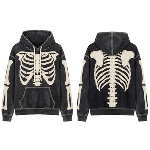 Sweat à capuche personnalisé avec surpiqûres squelette |   Sweat à capuche en polaire graphique |   OEM & ODM - Product Image 6