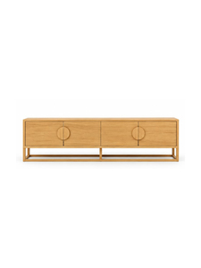 Mueble de Salón Minimalista Hecho a Mano de Madera Maciza con 2 Cajones, Diseño de Puerta de Losa, Mueble de Almacenamiento Moderno para Hotel o Apartamento - Product Image 1