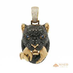 Colgante de Pantera Negra Iced Out con Moissanita, Collar Hiphop Chapado en Oro, Joyería Bling de Animales para Hombres y Mujeres - Product Image 1