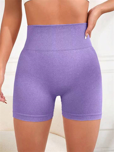 Easy Wear Durable Breathable Quick Dry Light Wash Stretchy High Waist Elastic Waist Yoga Sports Shorts Women Gym Casual <b>Booty</b> - Product Image 2