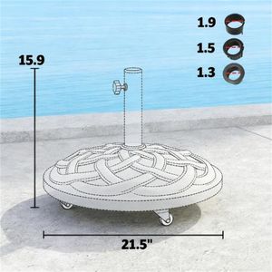 Supporto Circolare Nero per Ombrellone da Esterno con Base, Solo per Struttura Ombrellone da Patio, Balcone, Cortile - Product Image 6