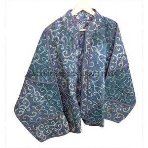 เสื้อแจ็คเก็ตผ้าฝ้ายคันธาแบบไม่ทอจากอินเดีย ยี่ห้อ WOODEN BLOCK CRAFT  รักษ์โลก คอจีน พิมพ์ลายด้วยมือ แห้งเร็ว - Product Image 5