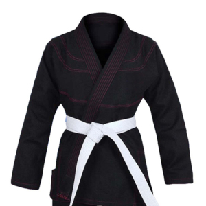 Black BJJ <b>Kimono</b> 100% Cotton Unisex Adult Training Uniform with <b>White</b> Belt Regular Fit Breathable Design - Product Image 2