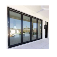 Fenêtres et portes coulissantes en aluminium à 4 rails, résistantes aux intempéries, avec verre trempé