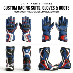 Custom Motorcycle Racing Leather Suit OEM Perforated Cowhide Motorbike Riding Gear Wholesale Track Day Protective Clothing - Product Image 4