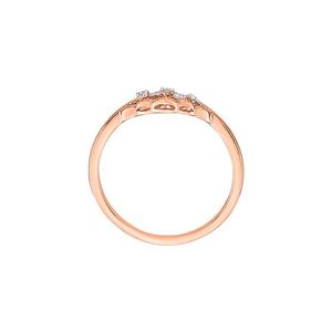 แหวนซ้อนรูปมงกุฎเจ้าหญิงประดับเพชรทรงวีเชฟรอนไขว้กันแบบแยกส่วน ดีไซน์สวยหรู ยี่ห้อซูตาริยะ บราเธอร์ส ทองคำขาว 14K โรสโกลด์ ขายส่ง - Product Image 3