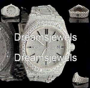 Reloj de Lujo Personalizado, Totalmente Cubierto de Diamantes VVS, de Acero Inoxidable, Cuadrado, de Cuarzo, Estilo Hip Hop Antiguo - Product Image 2