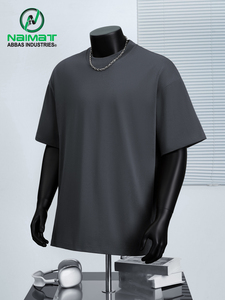 New Wholesale Stylish Mens <b>White</b> Oversized Blank 100% Cotton Embroidered T-Shirts Drop Shoulder Heavyweight Casual <b>Tees</b> - Product Image 4