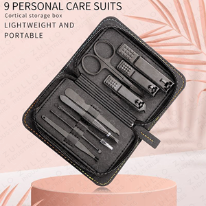 Premium 9PCS Stainless Steel <b>Nail</b> Care Kit Custom Color Private Label Professional Manicure Pedicure Accessories - Product Image 6