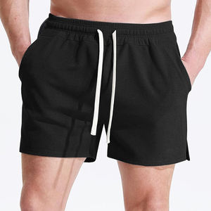 Pantalones Cortos Deportivos de Verano para Hombre, de Pana a Cuadros, Viscosa/Algodón, Cintura Elástica Alta, Transpirables, con Bolsillos - Product Image 4