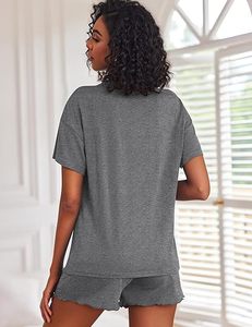 Conjuntos de Camiseta y Pantalones Cortos de Punto Elástico con Estampado de Leopardo, Casuales y de Alta Calidad, al por Mayor y Personalizados, para Mujer, Conjuntos de Verano - Product Image 4