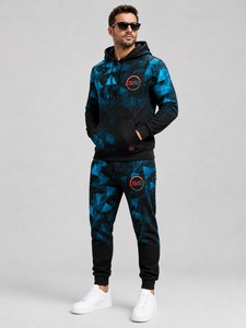 Casual Tracksuit Set Soft Cotton Blend Men <b>Hoodie</b> and Jogger Pants Two Piece Lounge Wear Gym <b>Workout</b> Travel Outfit - Product Image 3