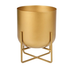 Jardinière en métal de style unique pour la décoration de la chambre d'enfant, nouvelle jardinière de grande taille, finition dorée, jardinière en métal - Product Image 1