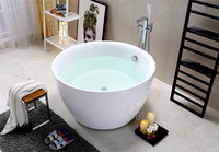 Mini baignoire autoportante ronde sans couture, petite baignoire japonaise pour se baigner en profondeur