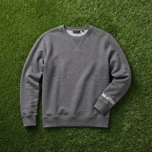 <b>Men's</b> Charcoal <b>Grey</b> Crewneck <b>Sweatshirt</b> Minimalist Pullover Casual Streetwear Long Sleeve Cuffed Custom <b>Sweatshirt</b> - Product Image 5