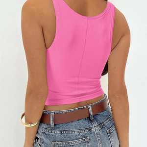 เสื้อกล้ามผ้าฝ้ายนุ่มทรงพอดีตัวสำหรับผู้หญิงไซส์ใหญ่ สไตล์ลำลองแฟชั่นฤดูร้อน รับสั่งซื้อจำนวนมาก - Product Image 2