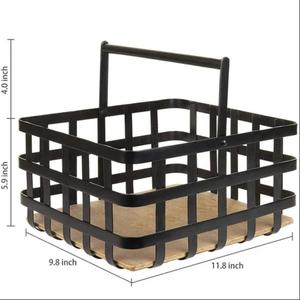 Cesta de Metal Estilo Rústico para Almacenamiento de Frutas, Cesta Decorativa para Servir en Bares, Cesta Vintage para Servir Botellas de Champán y Vasos, Venta al por Mayor - Product Image 5