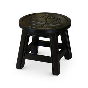 Espresso Maple Leaf Carved Wooden <b>Step</b> <b>Stool</b> for Kids' Chairs - Product Image 1