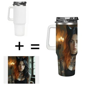 Personalized 40oz Stainless Steel Tumbler With Custom Design For <b>Coffee</b> Travel - Product Image 1