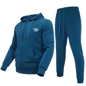 Survêtements d'hiver décontractés pour hommes, à capuche avec cordon de serrage, 100% coton, séchage rapide, légers, respirants, pour le jogging, la remise en forme, la salle de sport, les sports - Product Image 1