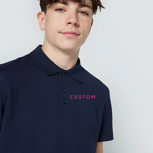 Chemises polo unisexes à manches courtes en coton pour uniforme scolaire, coupe ajustée - Product Image 1