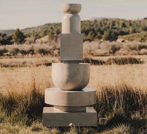 Mesa Auxiliar Redonda Moderna de Hormigón, Mesa de Centro de Cemento, Taburete Minimalista con Forma de Reloj de Arena, Muebles de Jardín, Mesa de Café para Interiores y Exteriores - Product Image 4