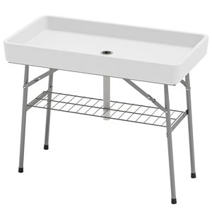 3.4ft Folding Outdoor <b>Table</b> Drain and Fill Chill Storage Shelf Parti Drink Cooler for <b>Party</b> or Outdoor Activities - Product Image 1