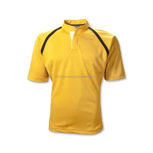 Camiseta de rugby dorada en blanco para jóvenes de la mejor calidad, camisetas de rugby de entrenamiento de equipo personalizado, camisetas deportivas de jugador de rugby