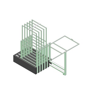 Porte-vêtements japonais coulissant et rotatif – Organisateur de présentation à étagère flottante pour bureau et intérieur - Product Image 4