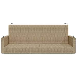 Panca a dondolo media in rattan sintetico beige con struttura in acciaio verniciato a polvere per patio - Product Image 4
