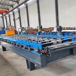 Máquina formadora de rollos de chapa trapezoidal de acero galvanizado de alto rendimiento popular <span class=keywords><strong>en</strong></span> Irak, 1000/1200 mm, con rodamientos de motor - Product Image 3