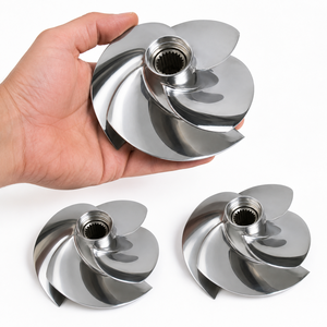 Nouvelle hélice marine à quatre pales en acier inoxydable poli, pièce de rechange pour moteurs de bateaux, pas 10/18, 155,5 3D TECHNO - Product Image 4