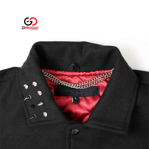 Chaqueta Varsity Negra y Verde para Hombre, con Bloques de Color y Botones a Presión, para Jugadores de Béisbol y Sóftbol Universitarios, para Hombre y Mujer - Product Image 5
