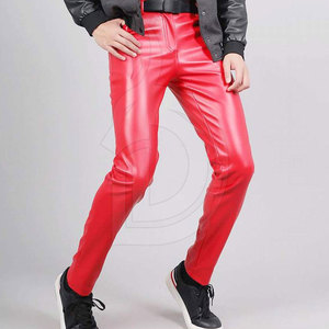 กางเกงหนังผู้ชายลำลองสีทึบ - Product Image 5