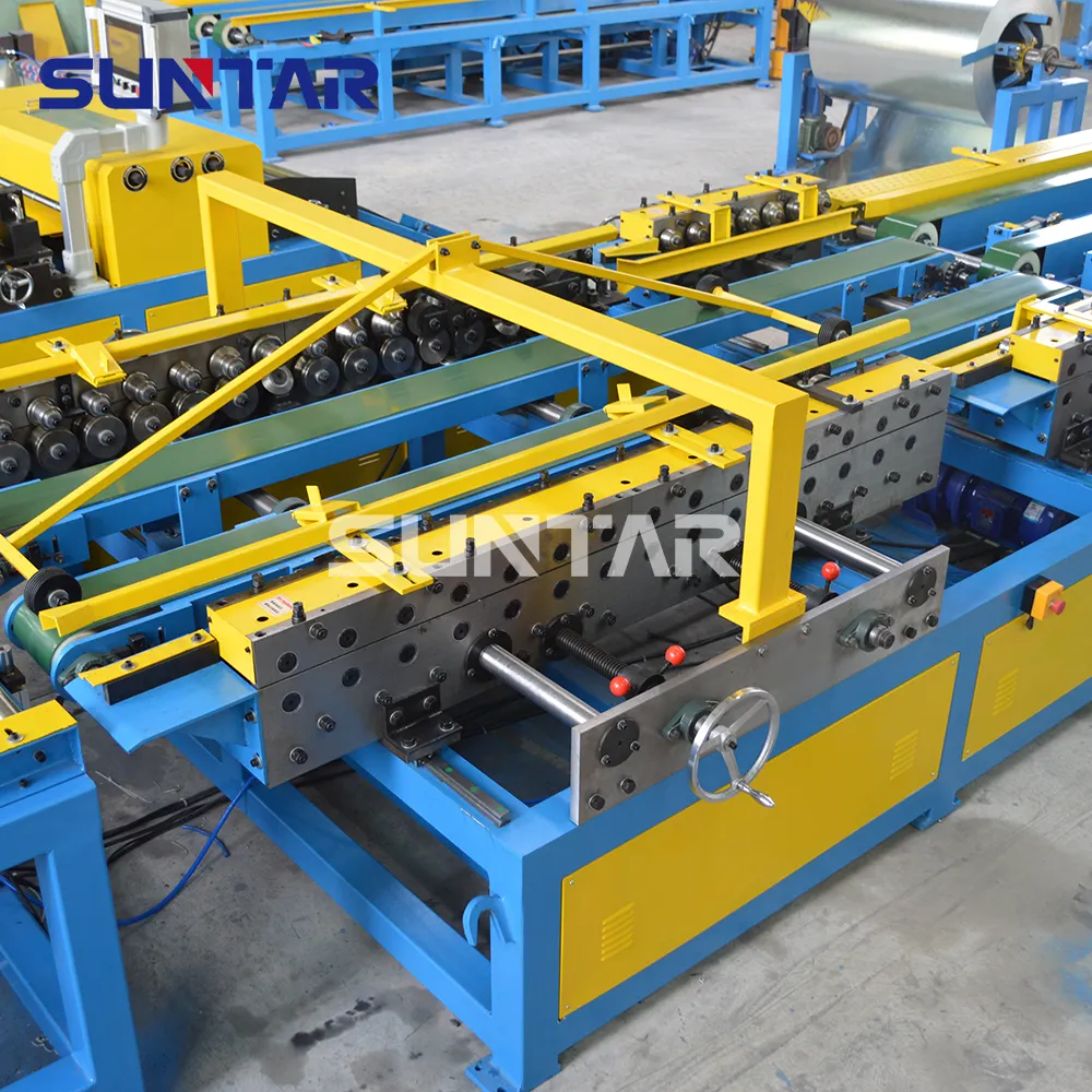 SUNTAY Auto Duct Production Line 5 U Shape HVAC Air Duct Making Machine For Tube Production